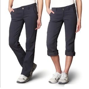 Prana Women’s Size 12 Halle Hiking Pant  Black Stretch Convertible Roll-up Snap